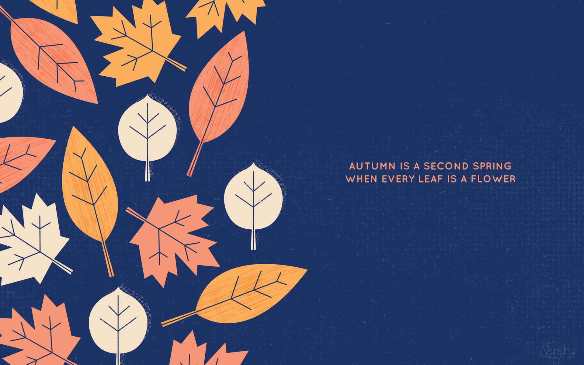 November Fall Leaves Aesthetic Quote Background