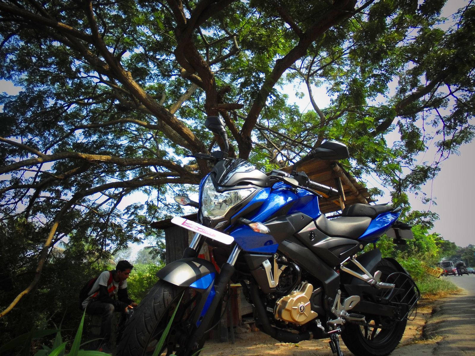 Ns 200 Motorcycle Under Tree Background
