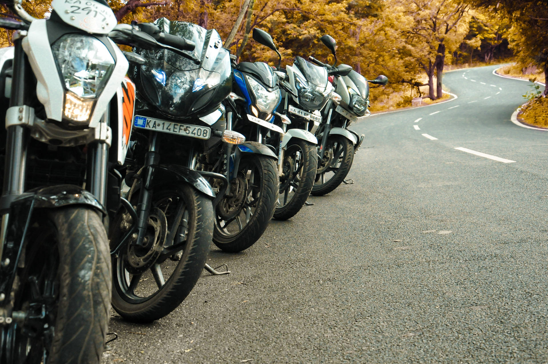 Ns 200 Row Of Motorcycles