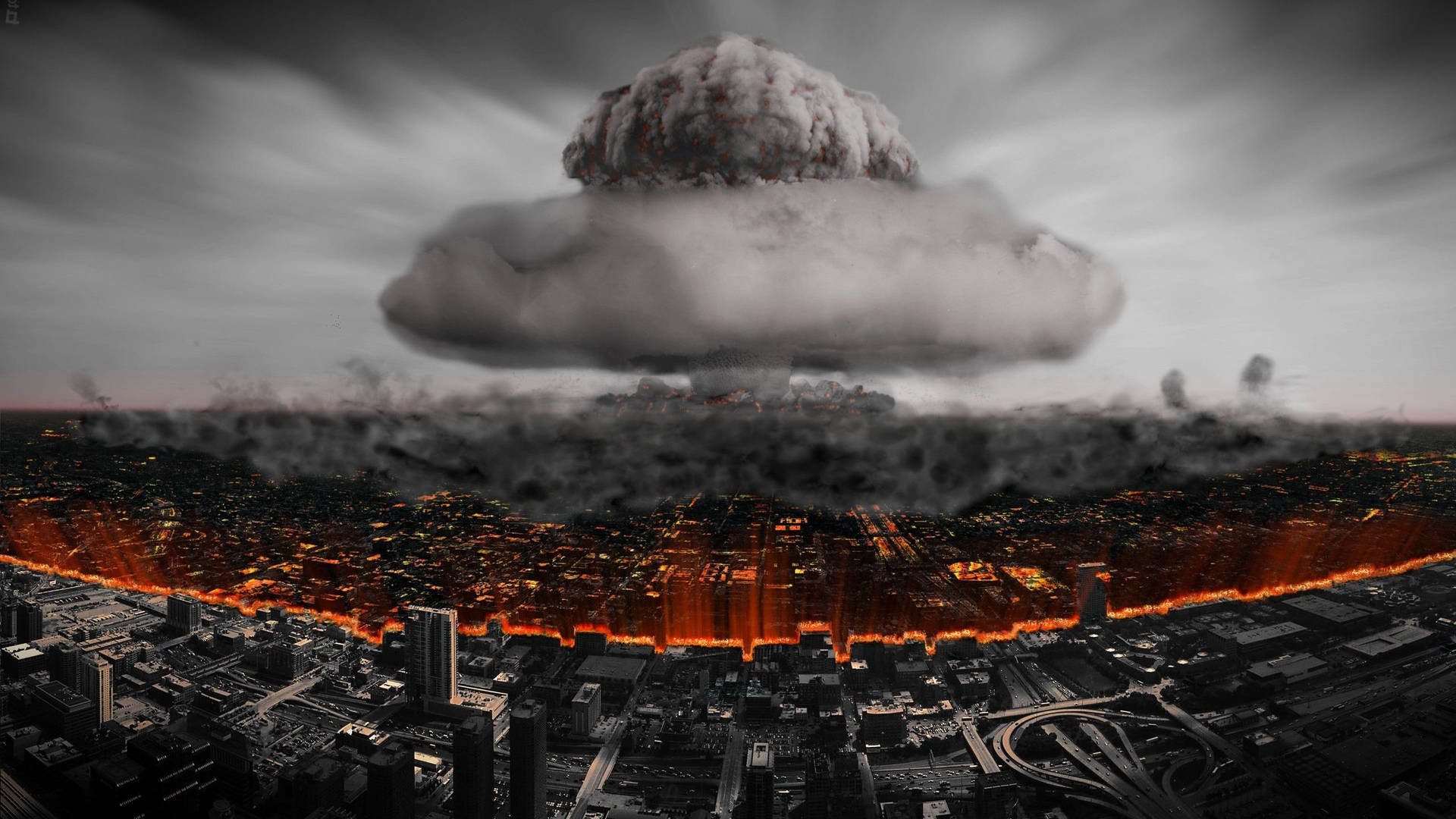 Nuclear Smoke Explosion Background
