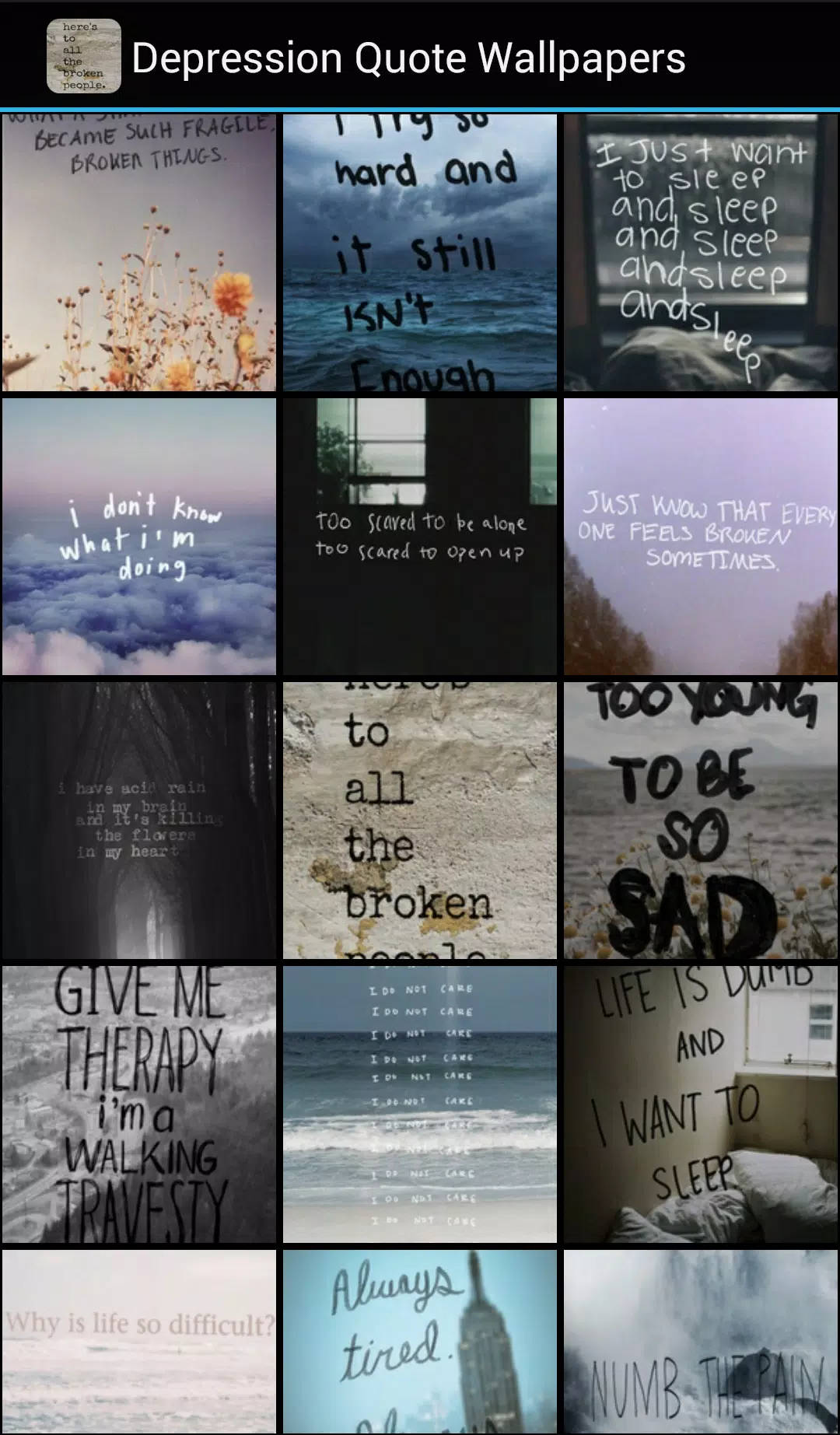 Numb Depression Quote Background