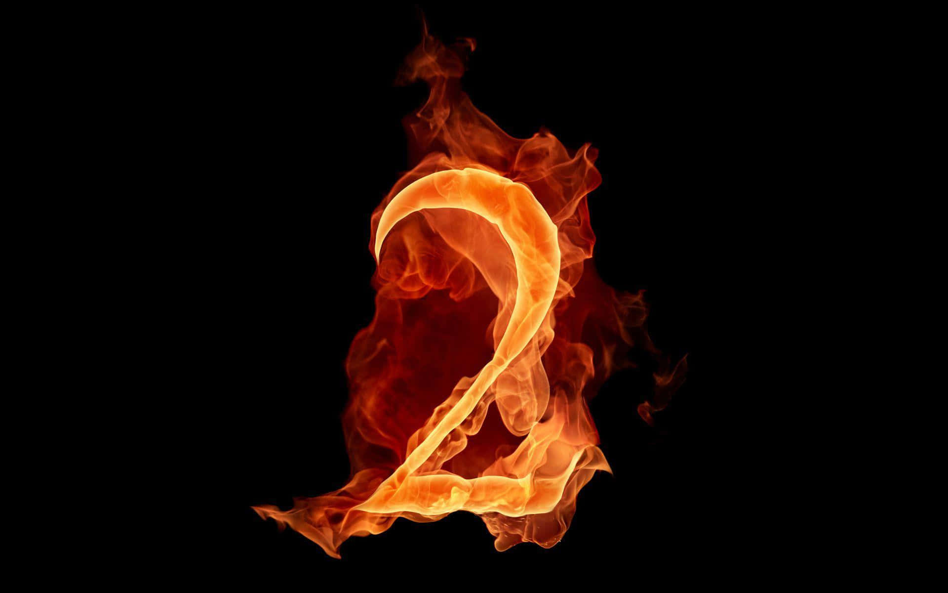 Number 2 Blazing Fire Hell Background