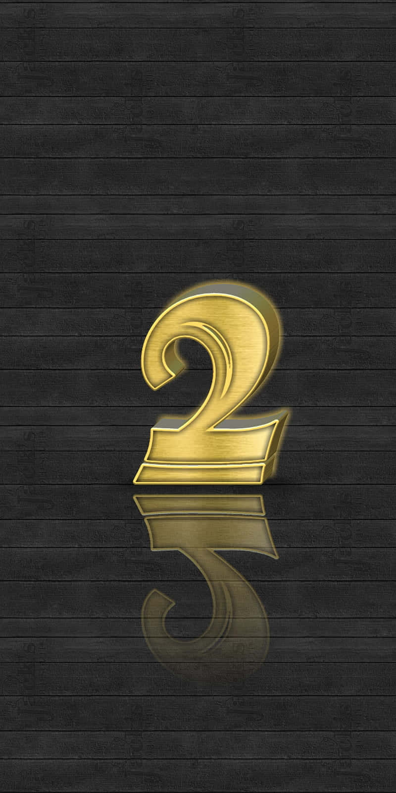 Number 2 Golden Retro Vintage Background