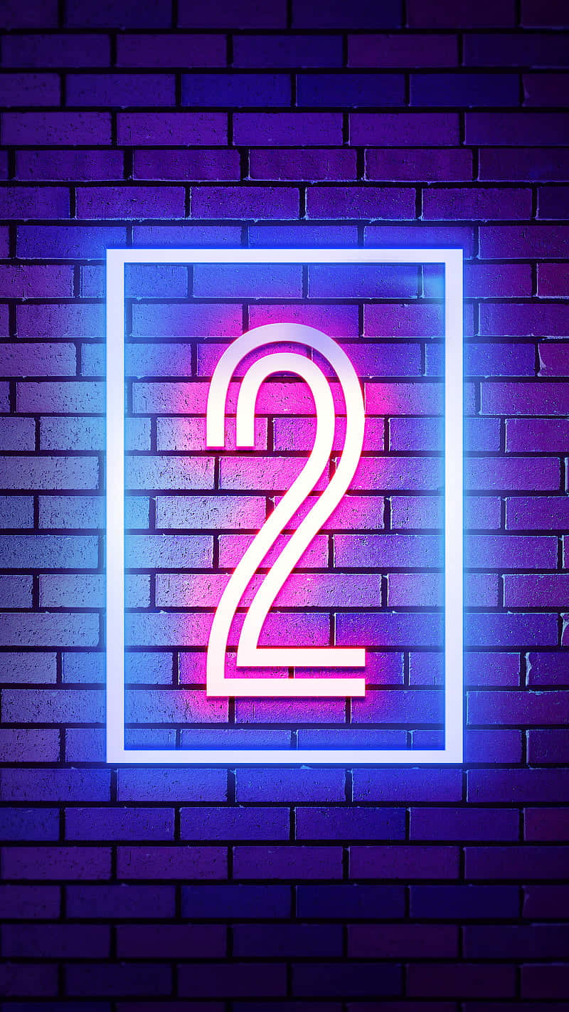 Number 2 Neon Color Lights Background