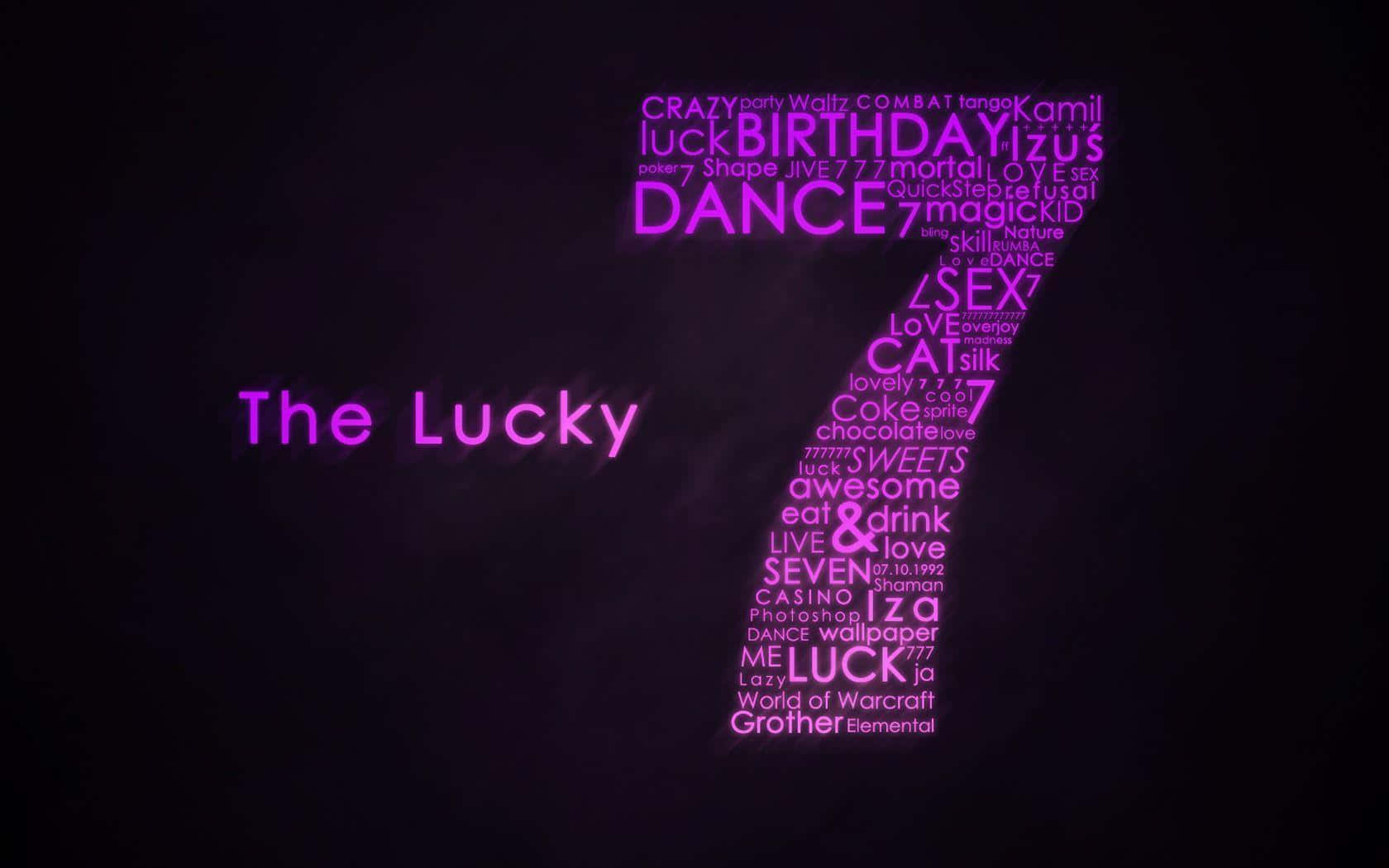 Number 7 Lucky Purple Background