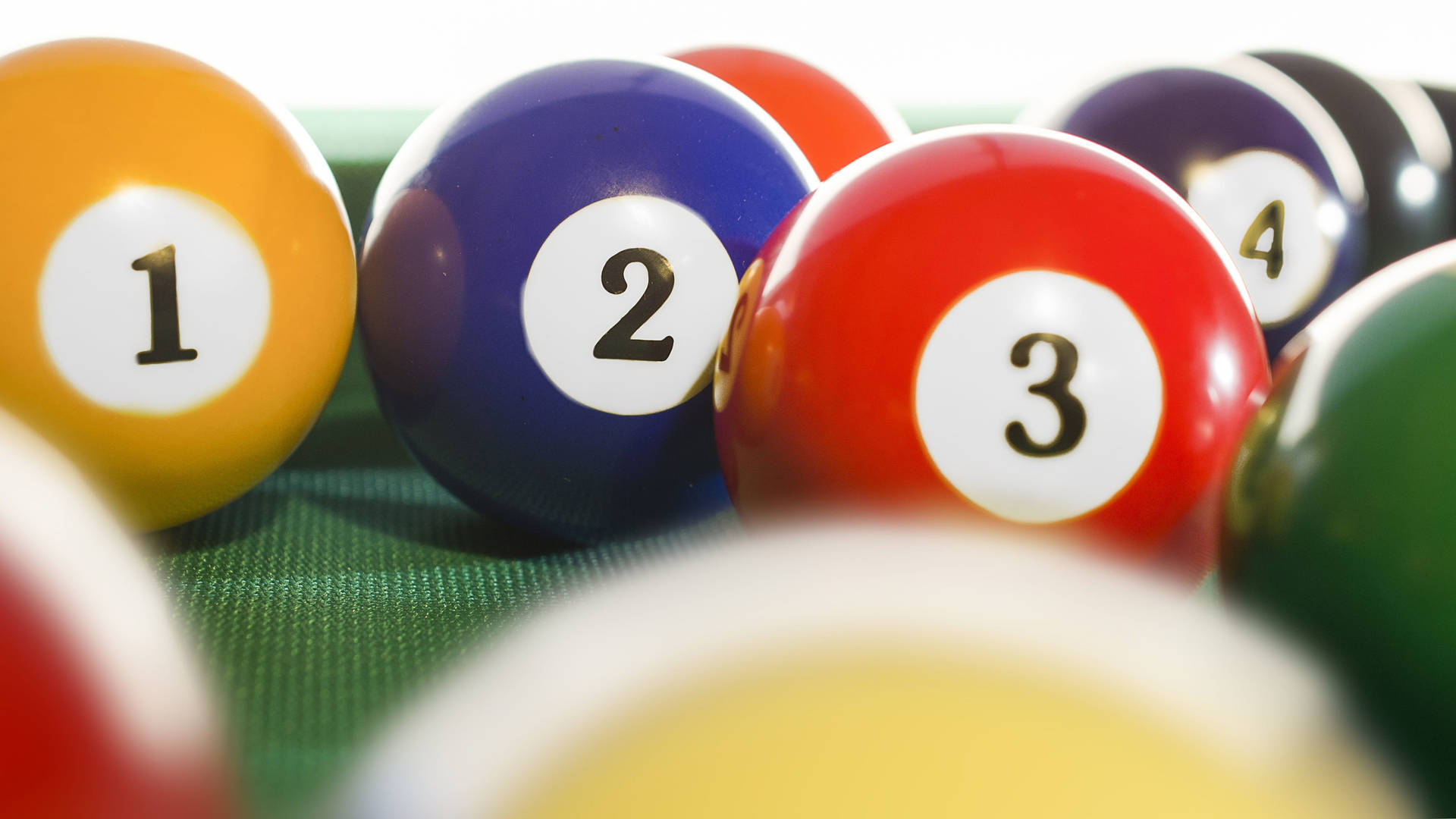 Numbered Snooker Balls Background