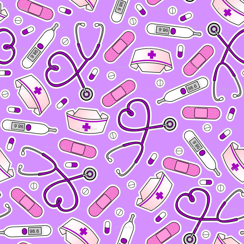 Nurse Colorful Medical Pattern Background