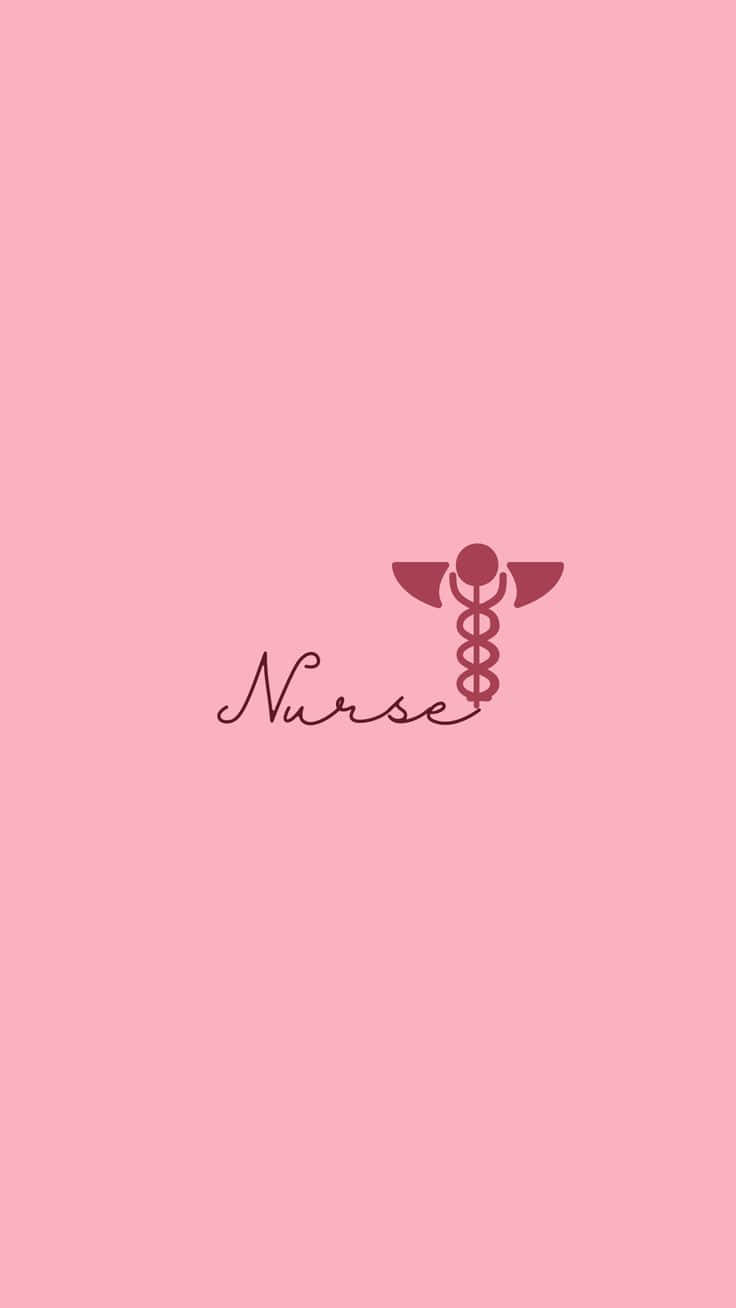 Nurse Logo Design On Pink Background