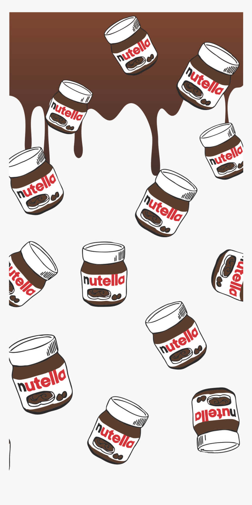 Nutella Jars With Chocolate Dripping From Them Background