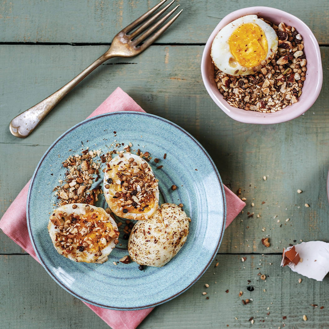 Nutritious And Healthy Hard-boiled Eggs With Grains