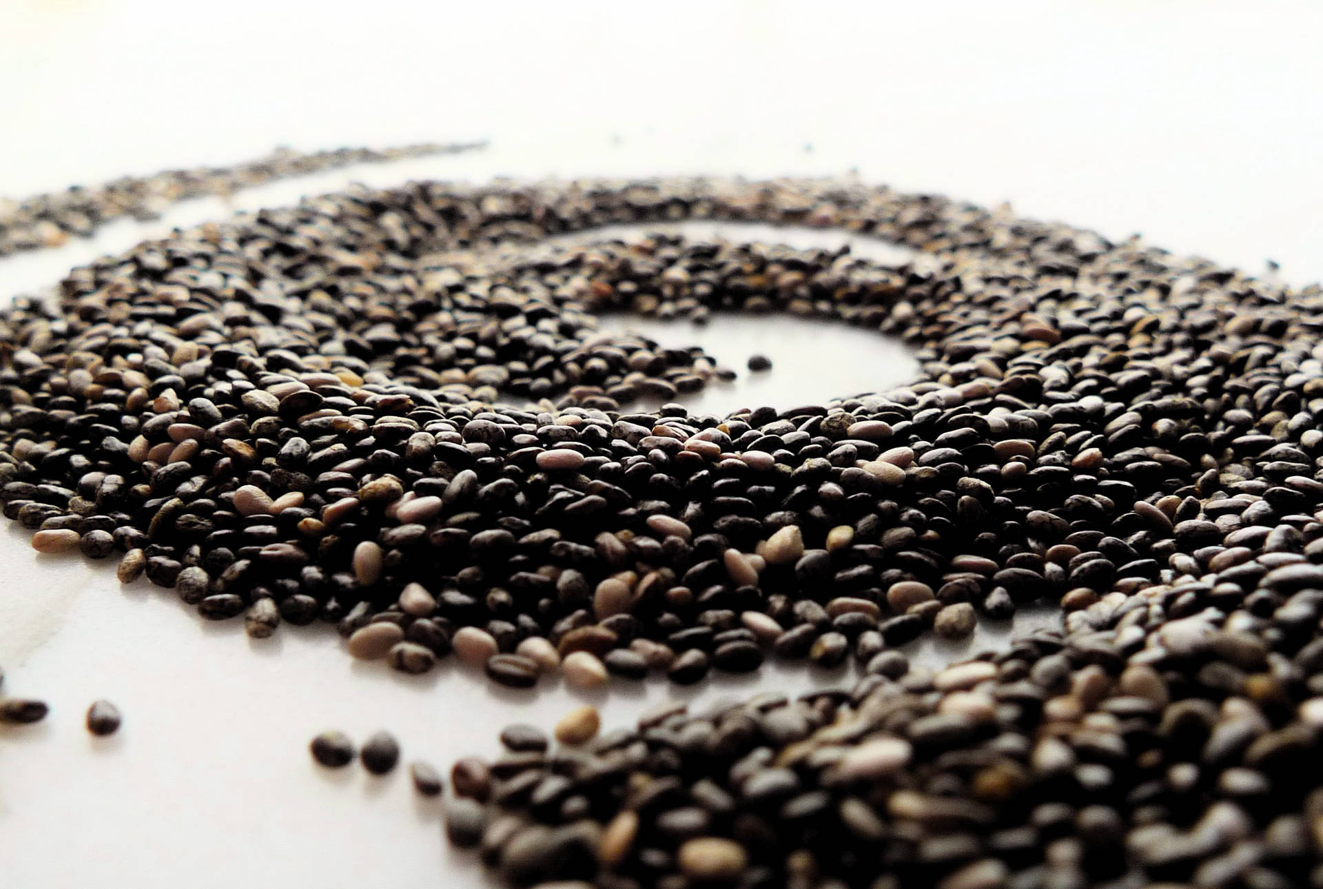 Nutritious Chia Seeds In Distinct Spiral Formation