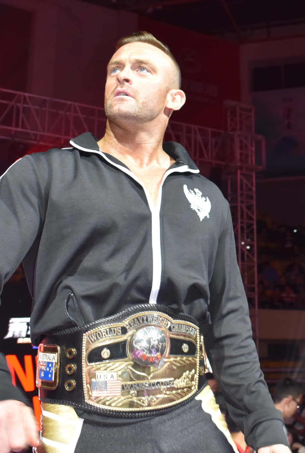 Nwa Champion, Nick Aldis, In A Black Tracksuit Background