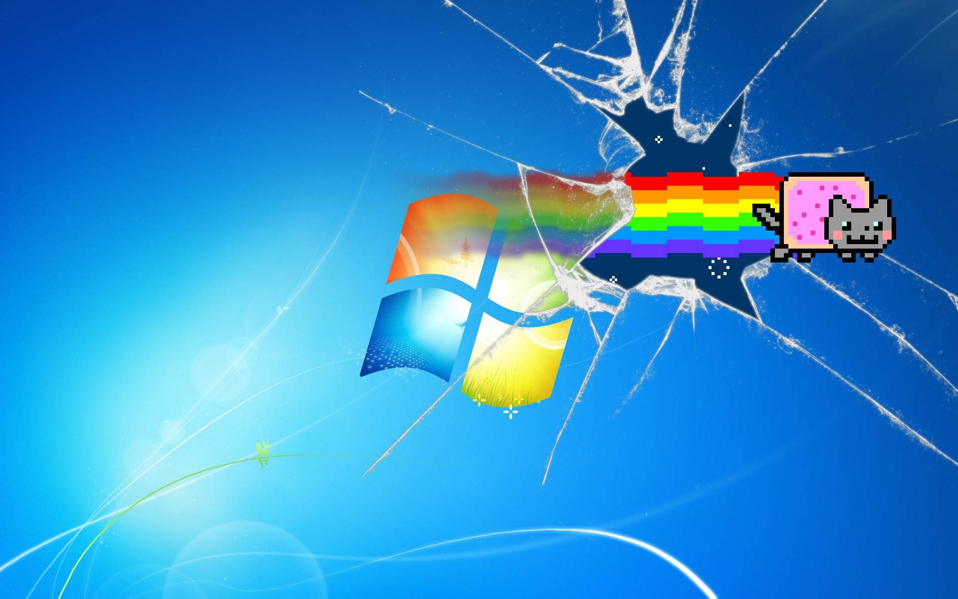 Nyan Cat Breaks Windows Background