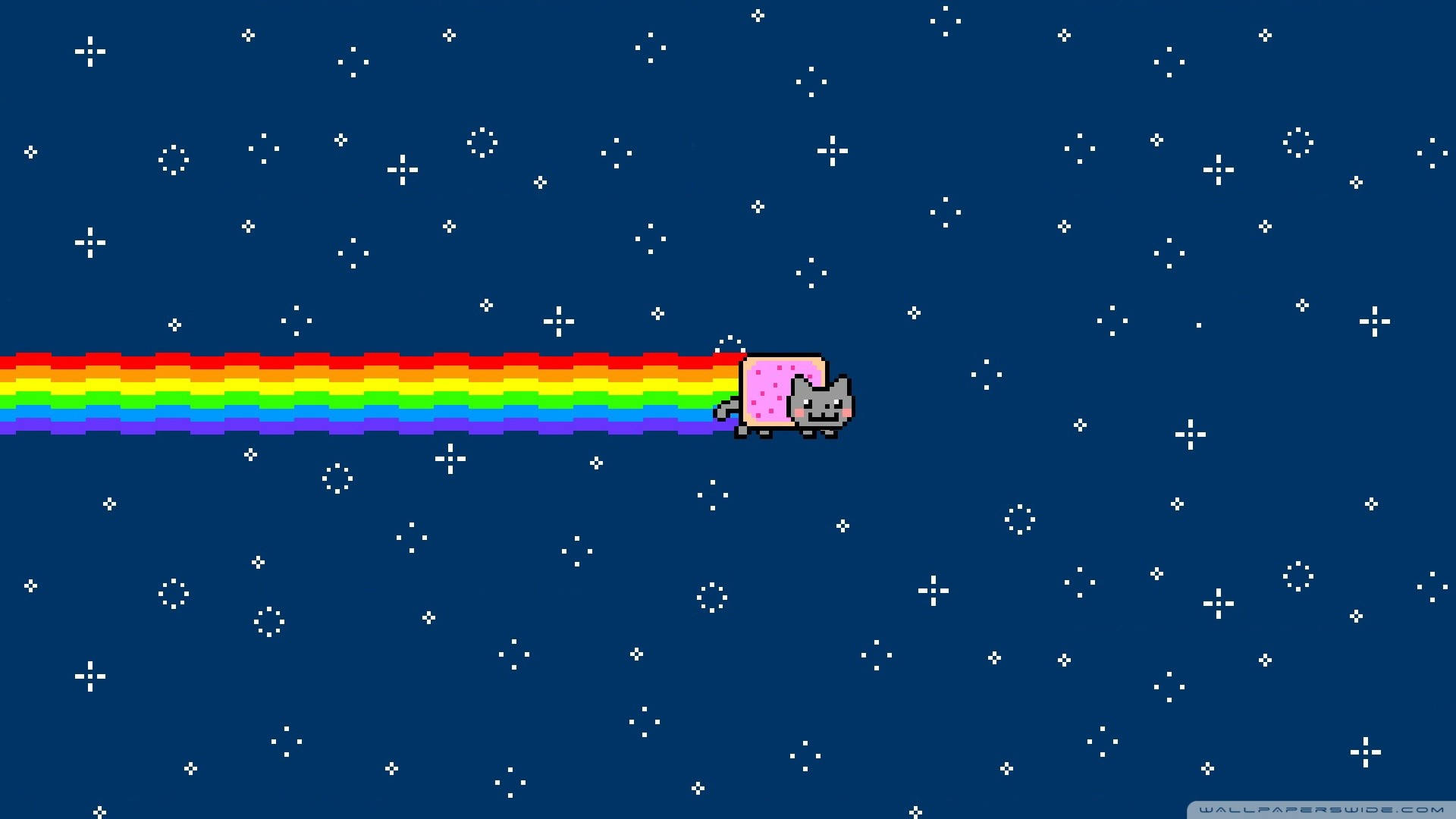 Nyan Cat Flying Through Space Background