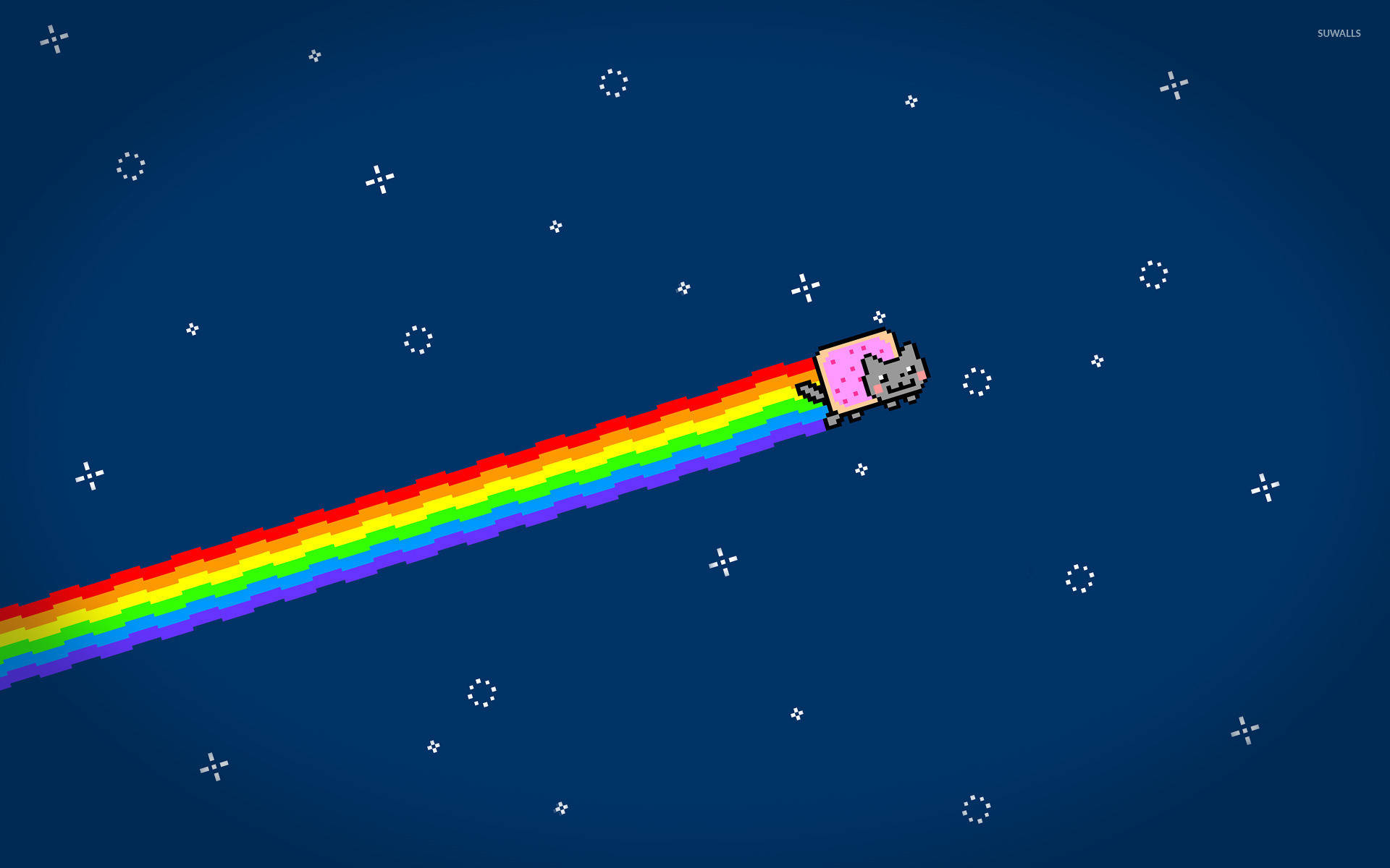 Nyan Cat Jetting Past Background