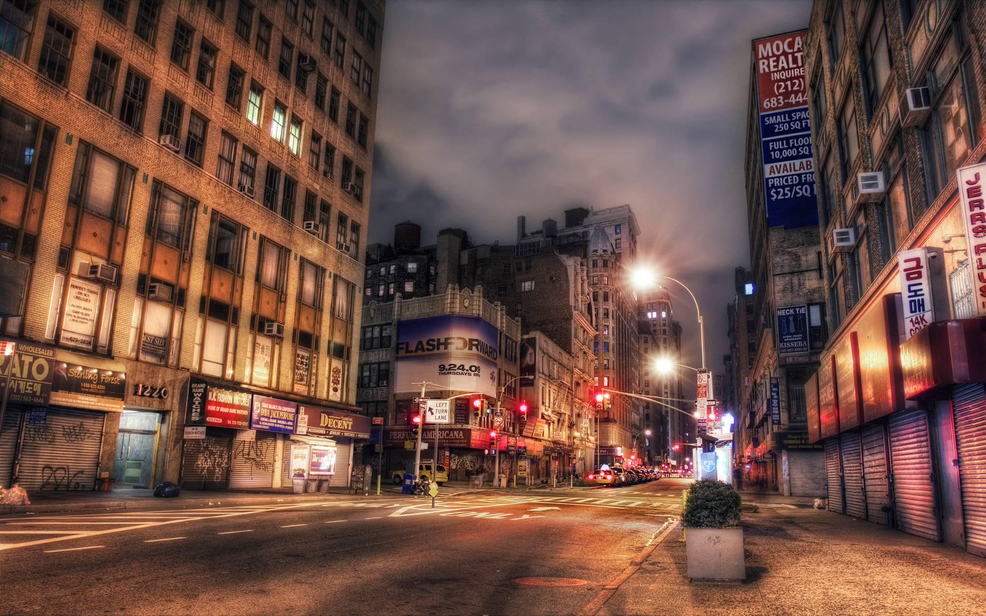Nyc Streets At Night Background