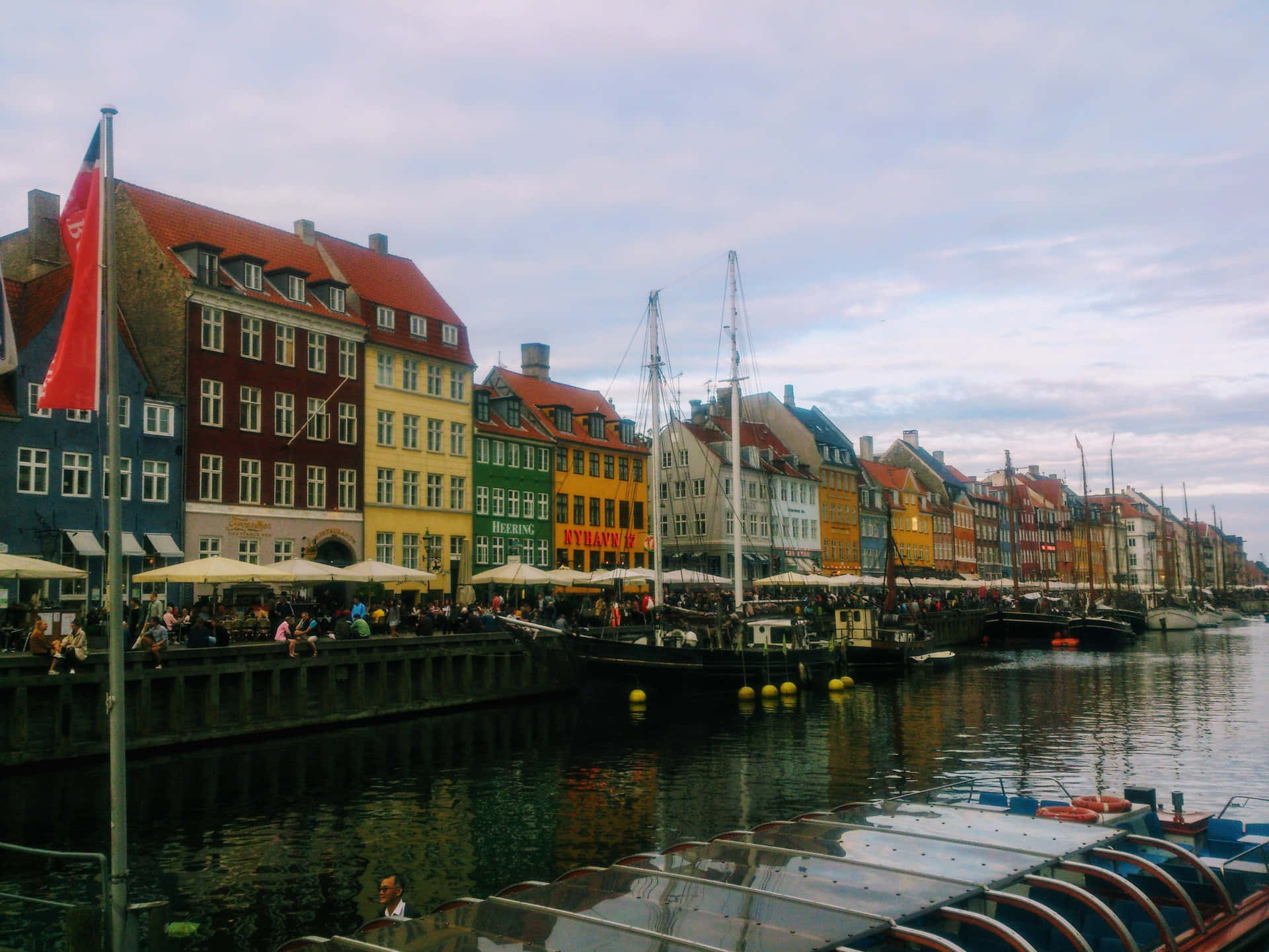 Nyhavn Harbor View Vintage Photo Background