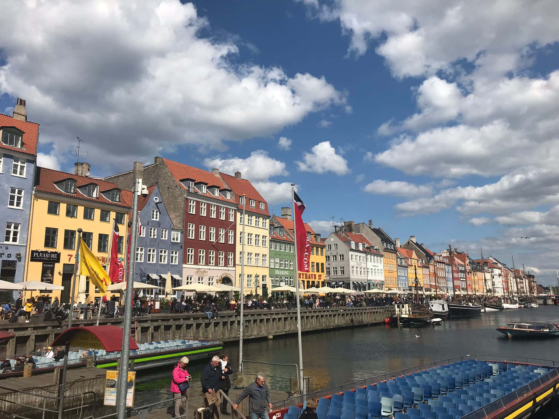 Nyhavn Port Danish Tourist Spot Background
