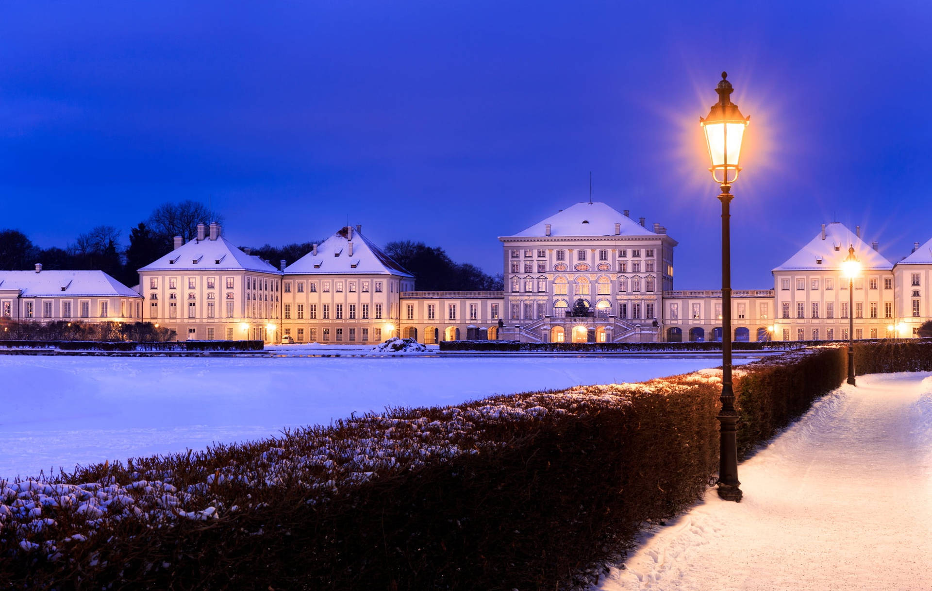 Nymphenburg Palace Munich Winter Background