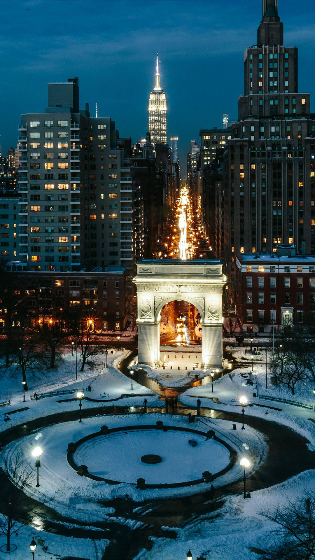 Nyu Campus Park At Night