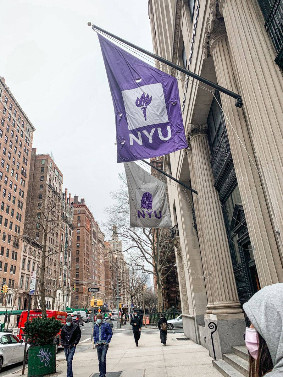 Nyu Students Walking Across Campus