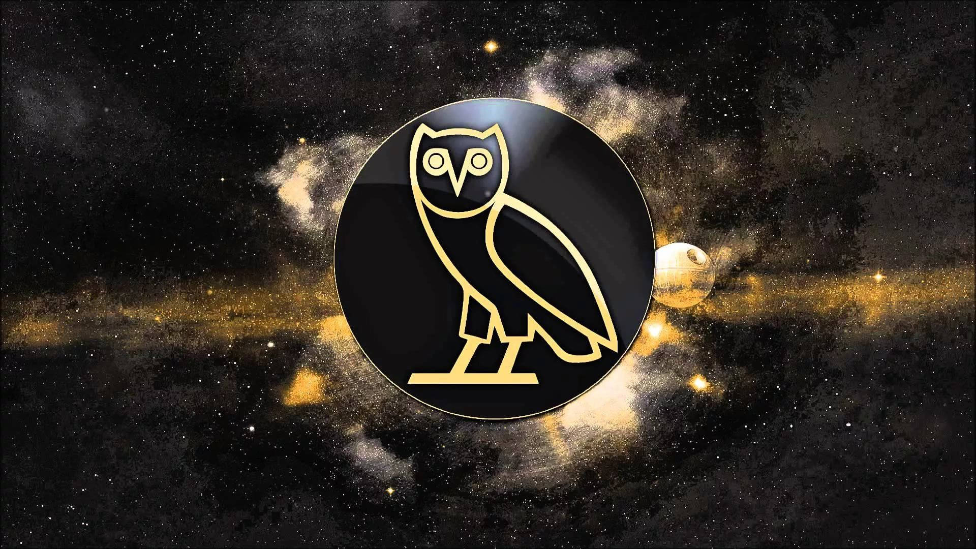 O V O Owl Logo Cosmic Background Background