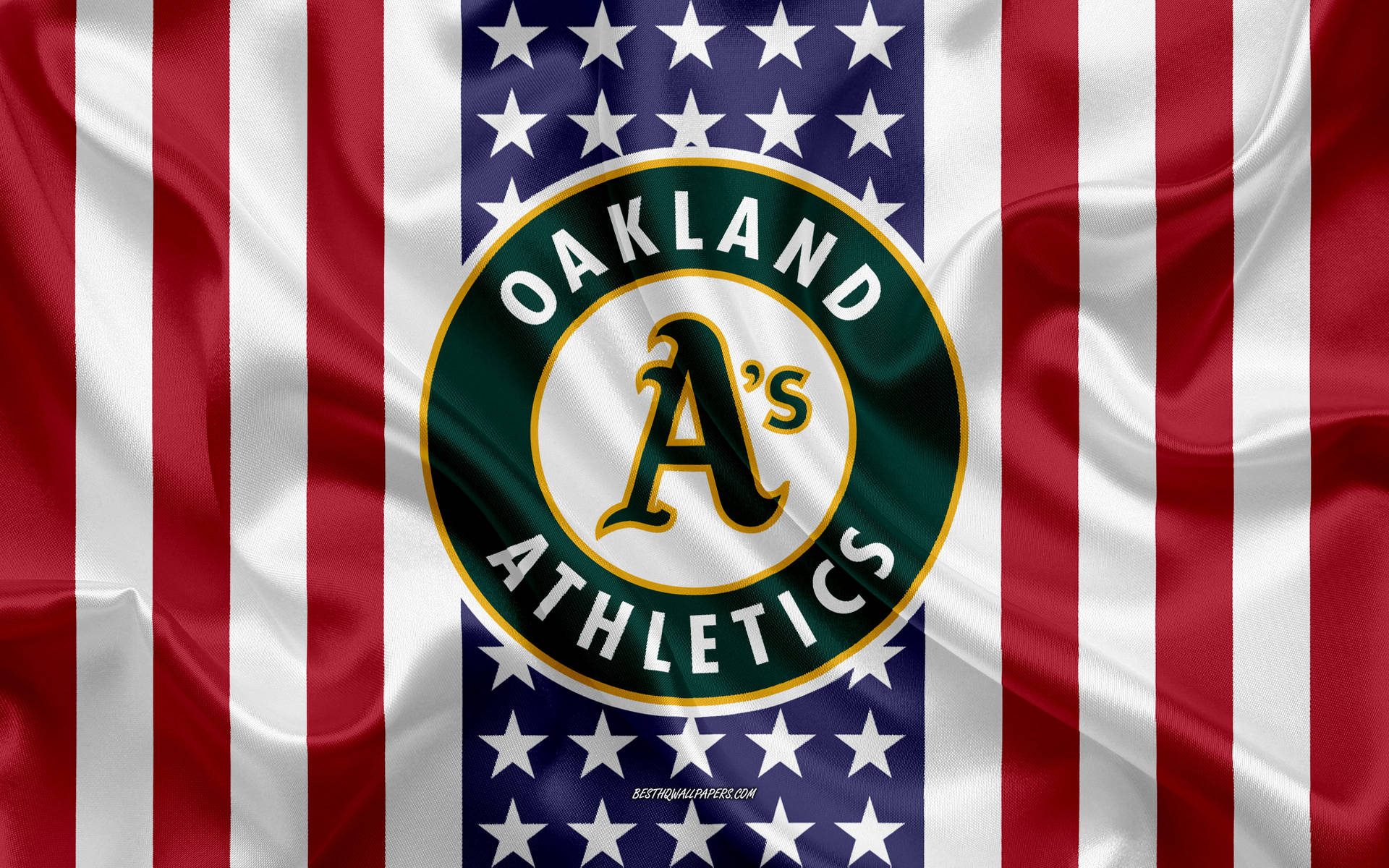 Oakland Athletics American Flag Background
