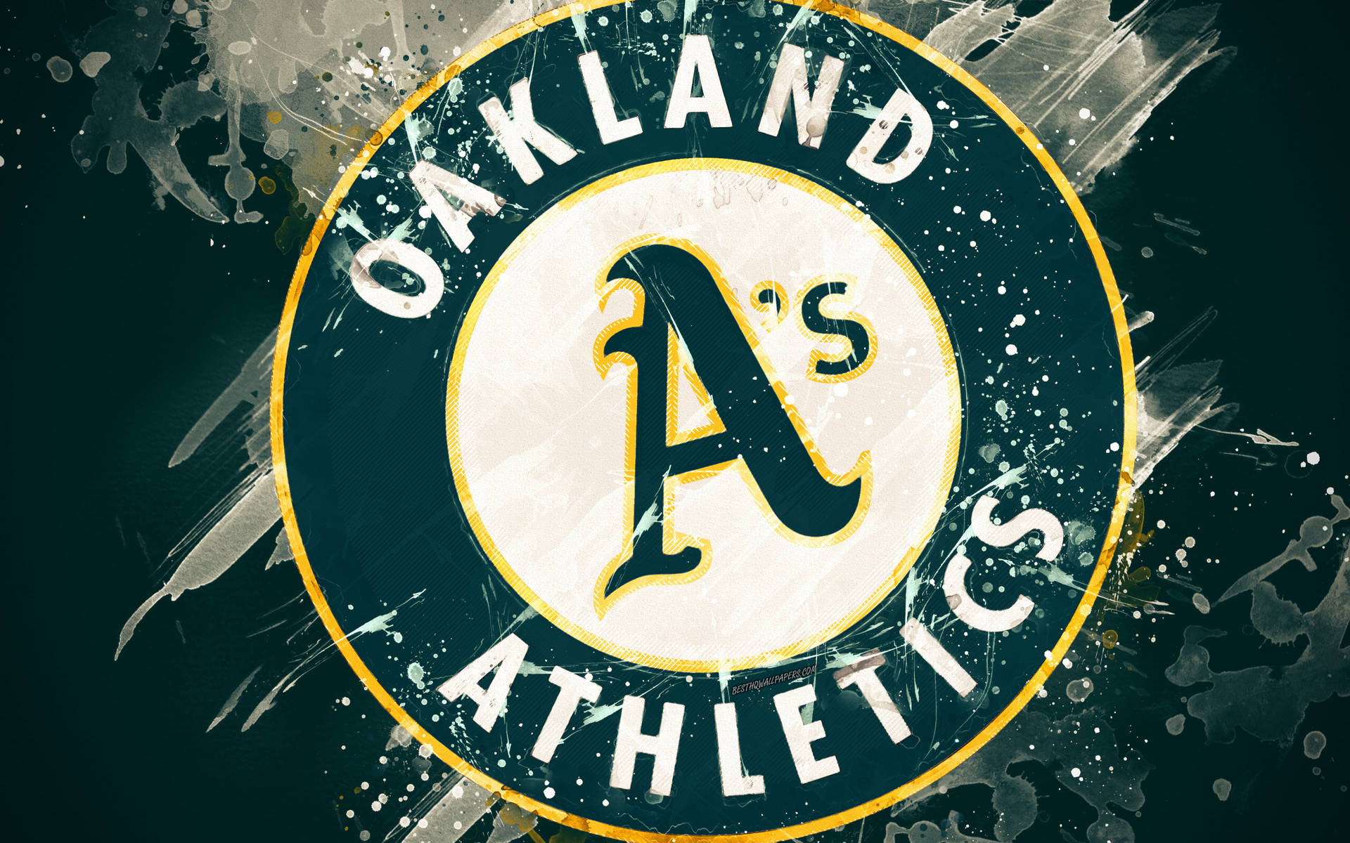 Oakland Athletics Paint Splatter Background