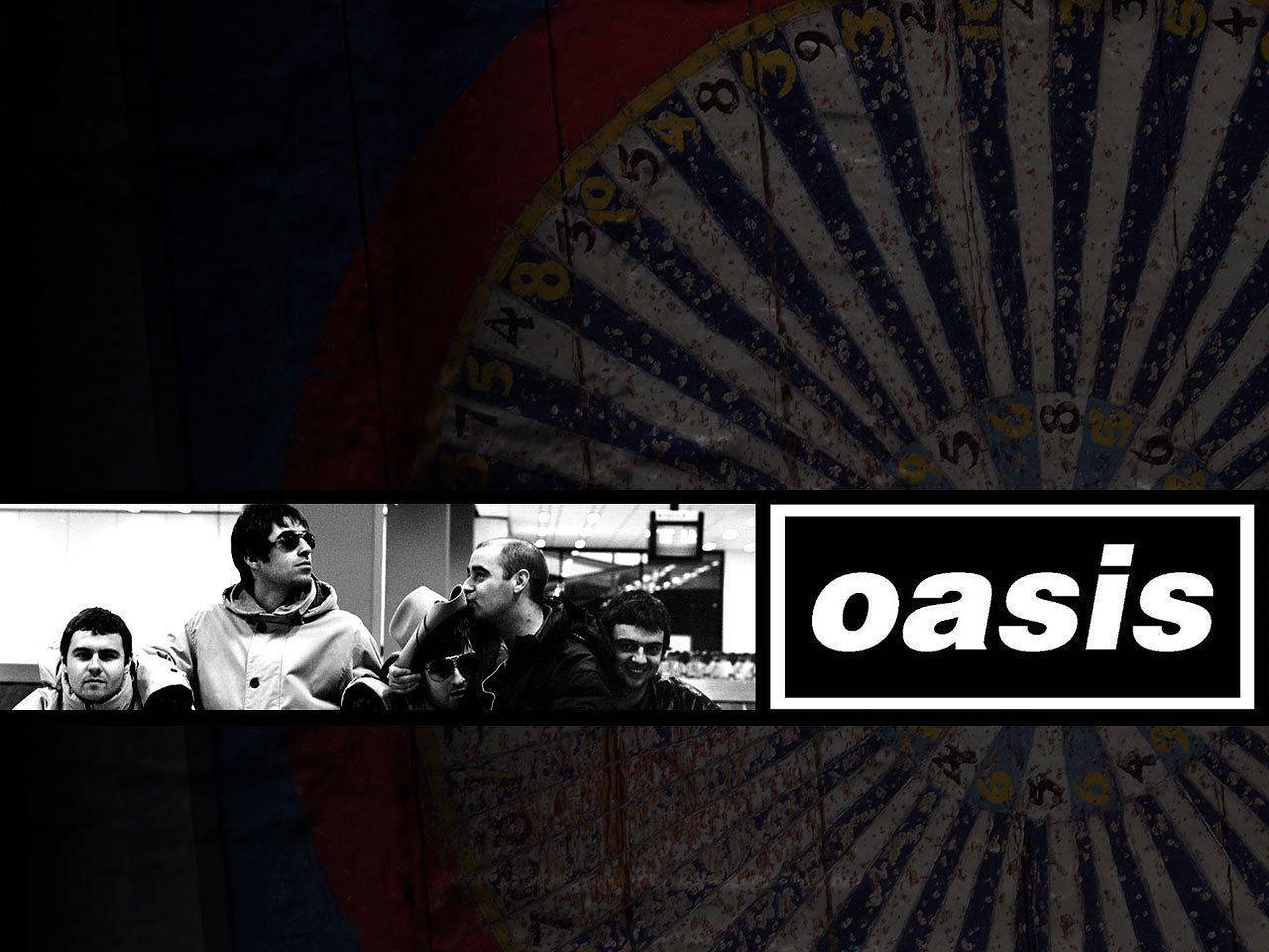 Oasis Band Black Themed Background