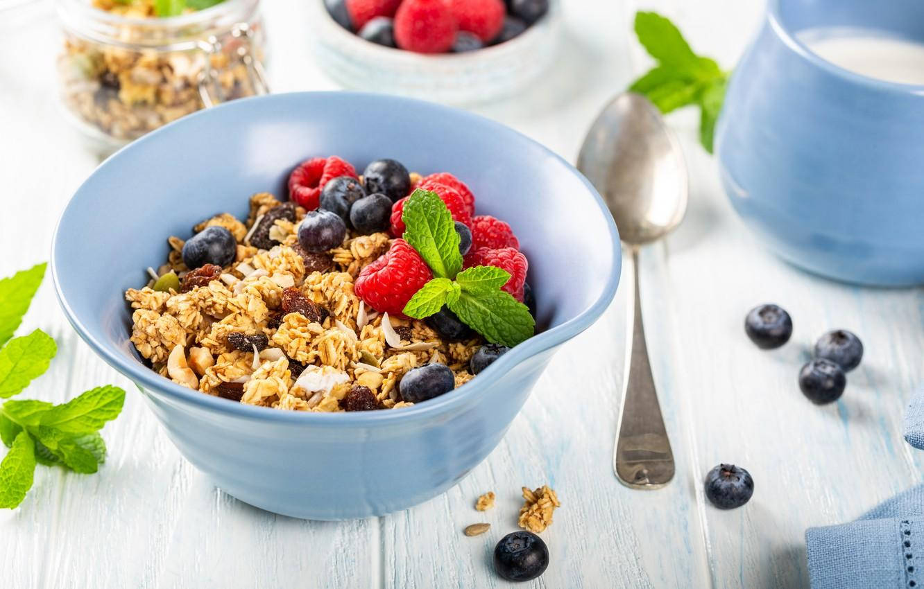 Oatmeal Cereal With Toppings Background