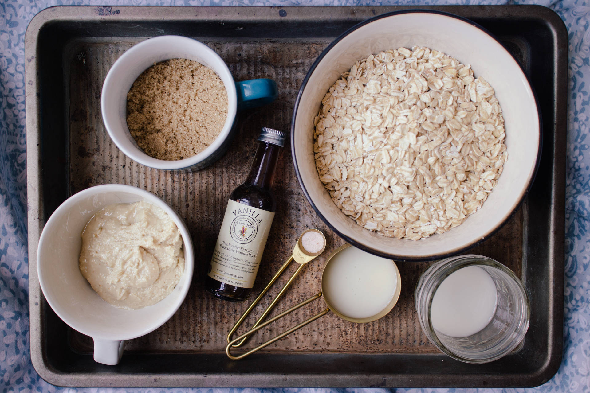 Oatmeal Cookie Ingredients Background