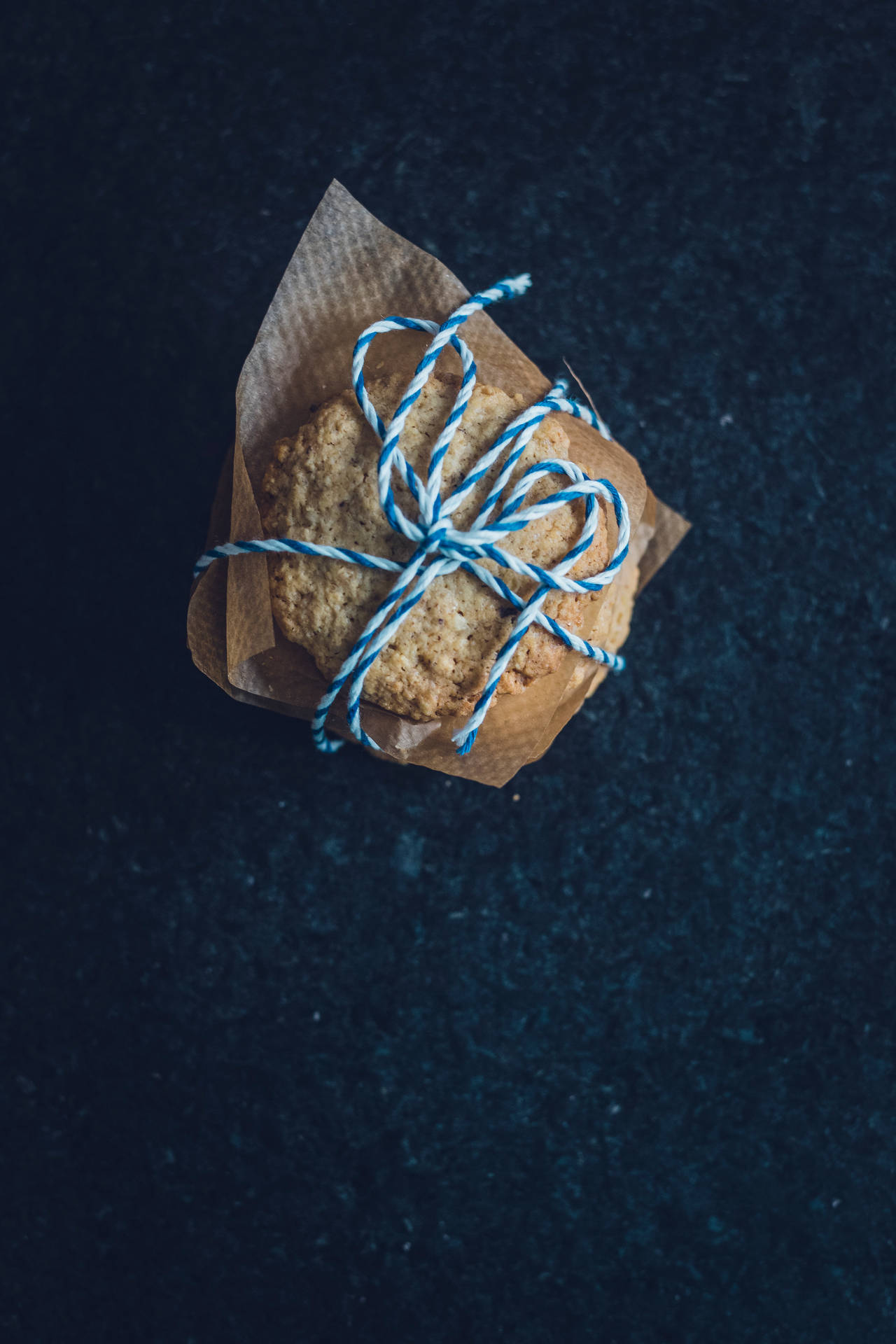 Oatmeal Cookie Pastries On Napkin Background