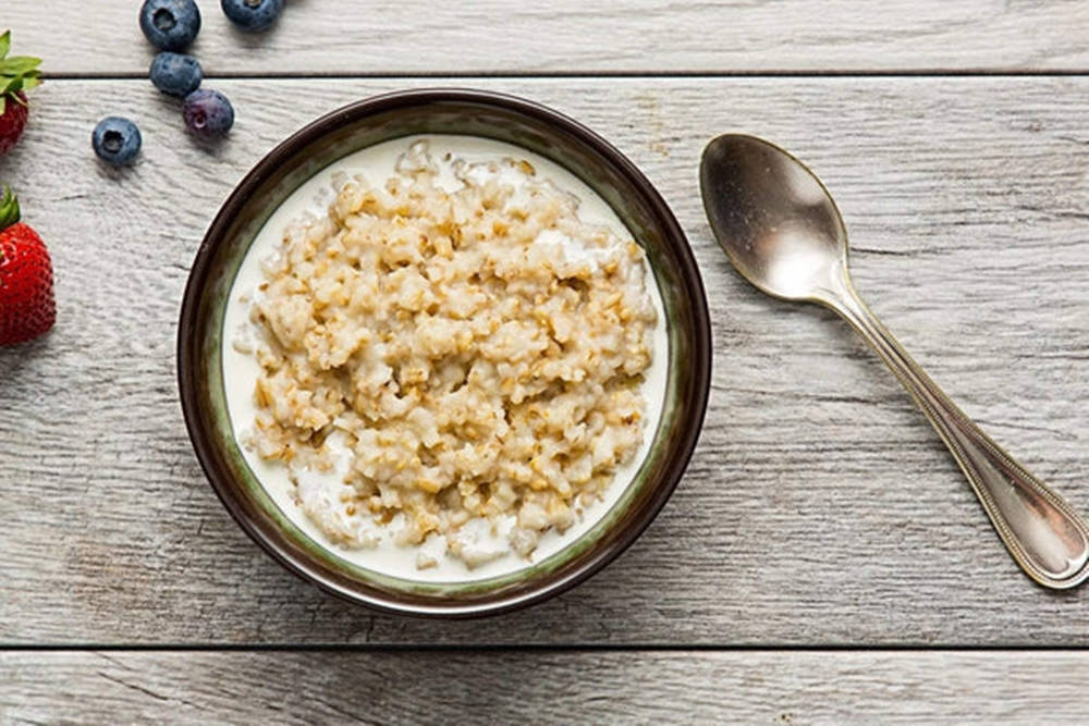 Oatmeal Food Flat Lay Background