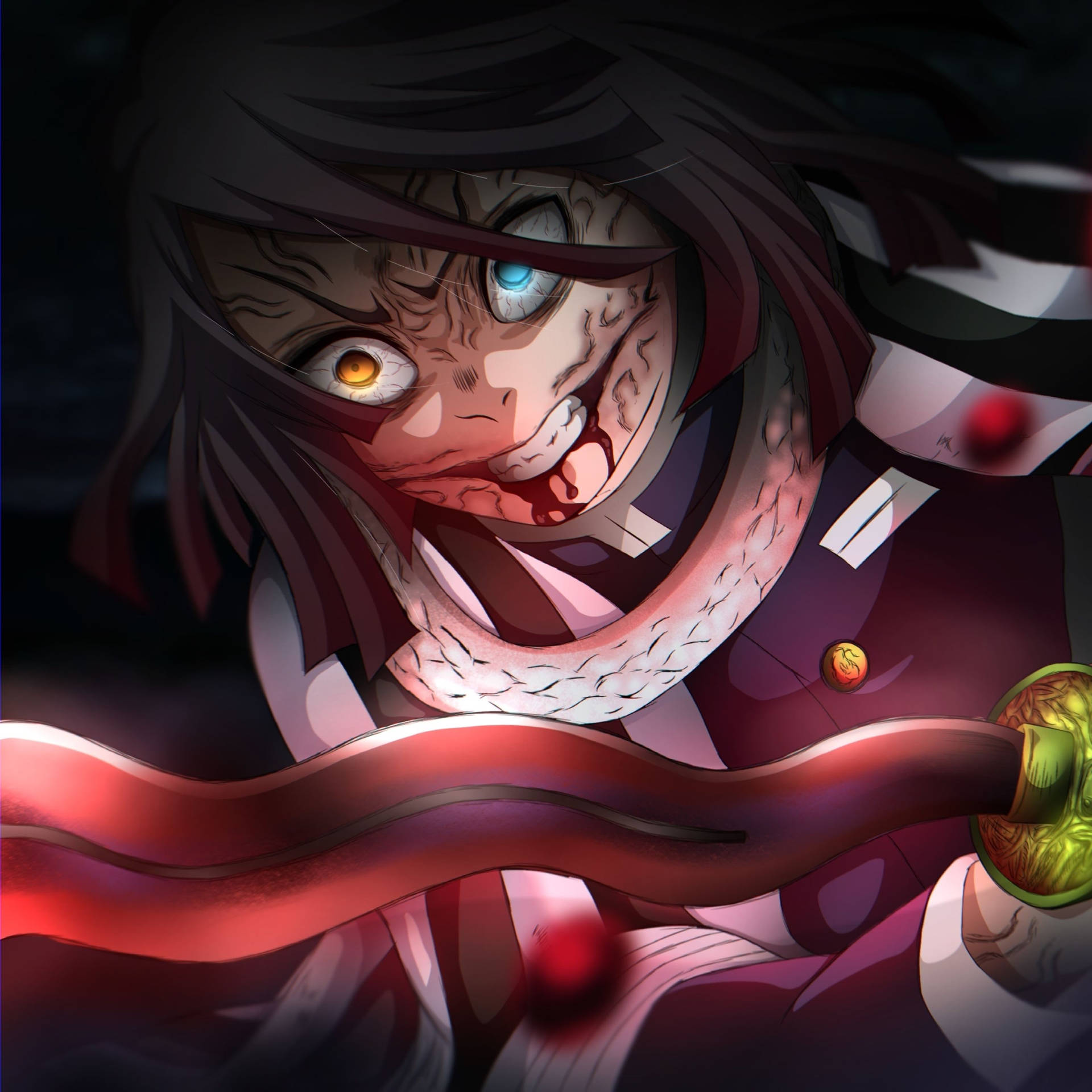 Obanai Iguro Bloody Art Background