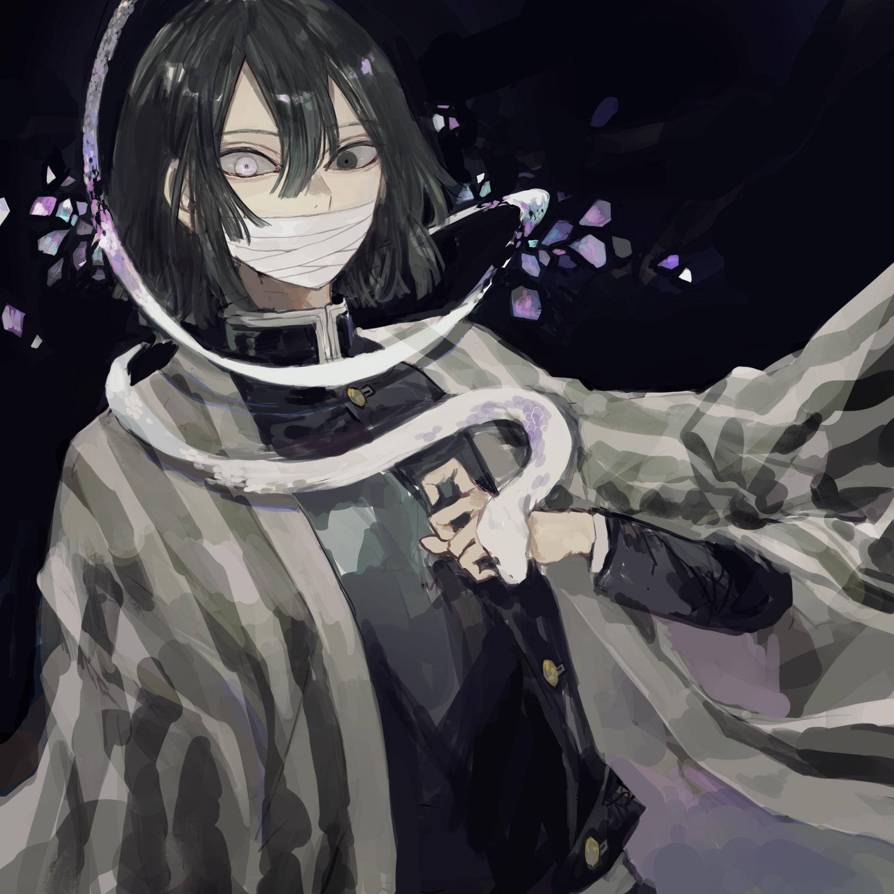 Obanai Iguro Dark Grey Outfit Background