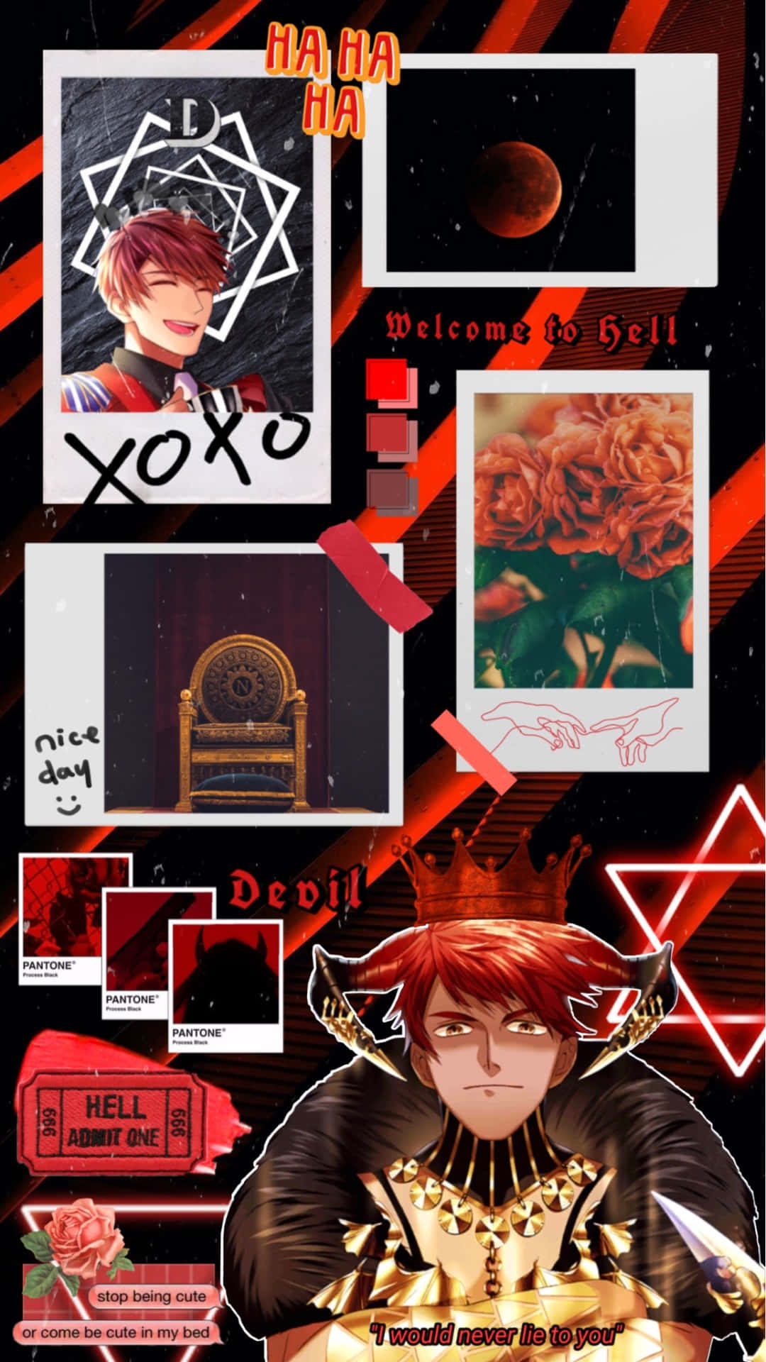 Obey Me Character Collage Devil King Background