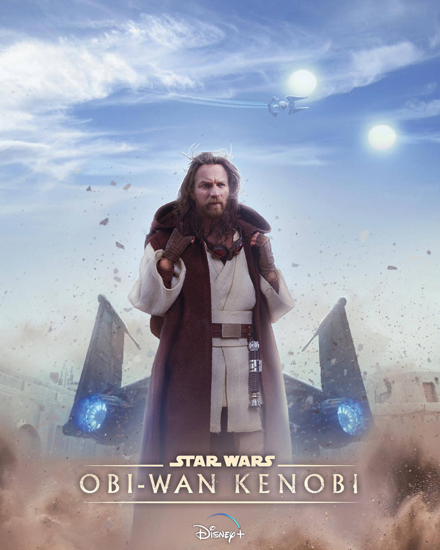 Obi Wan Kenobi Against A Spaceship