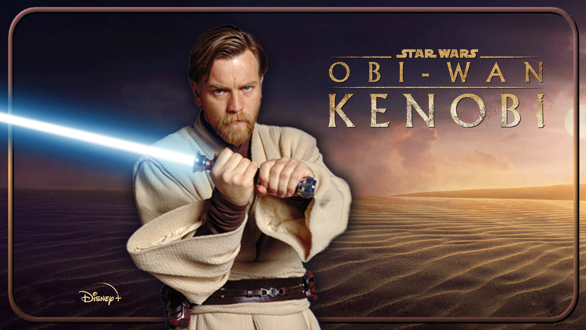 Obi Wan Kenobi Brown Borders Poster Background
