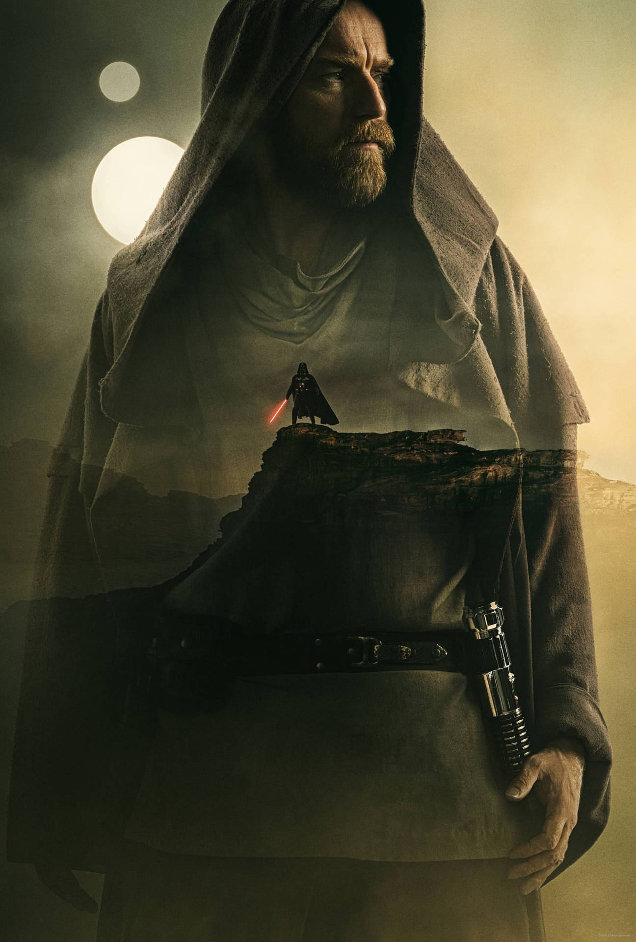 Obi Wan Kenobi Double-exposure Poster Background