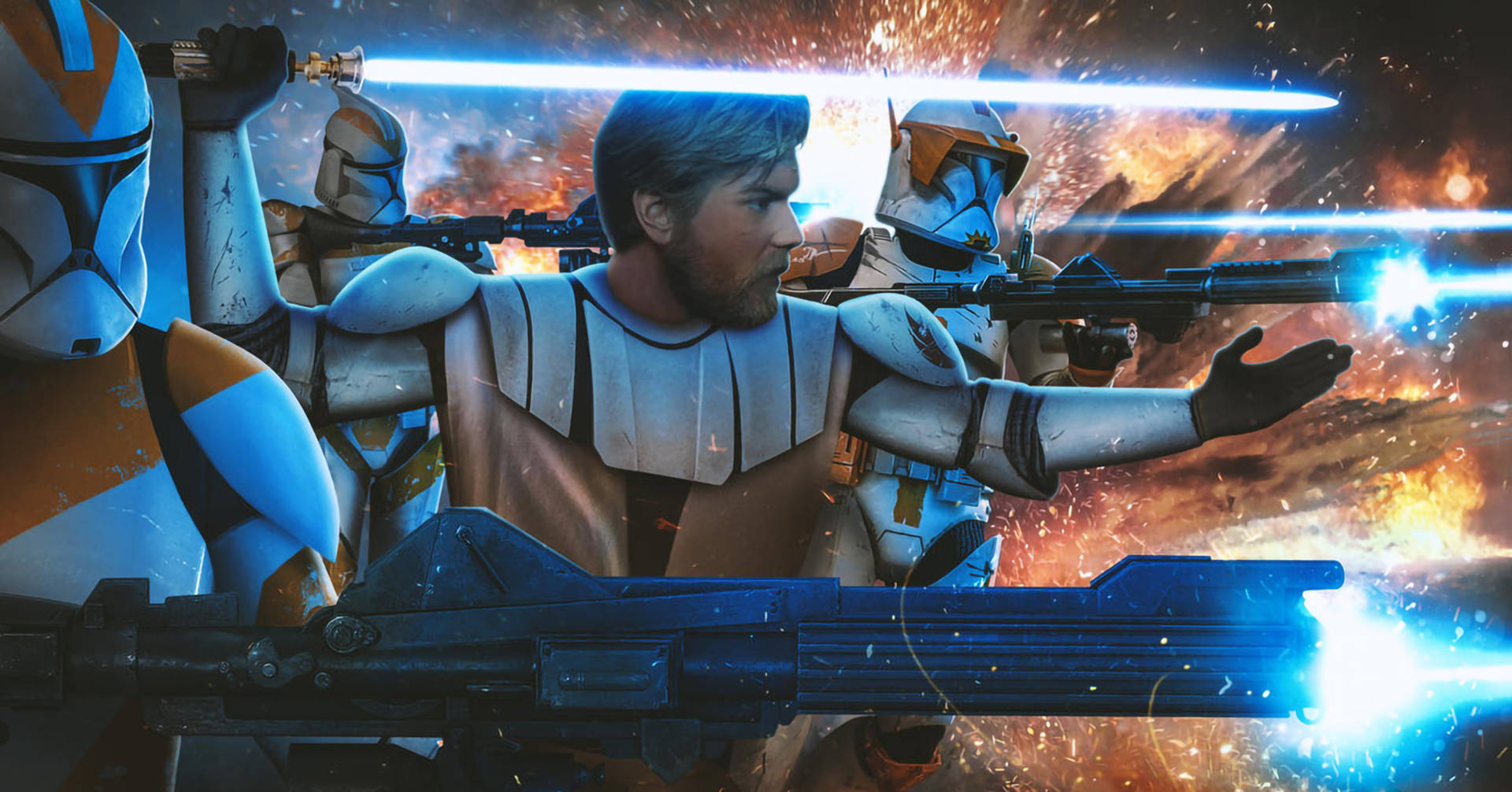 Obi Wan Kenobi Leading Troops Background