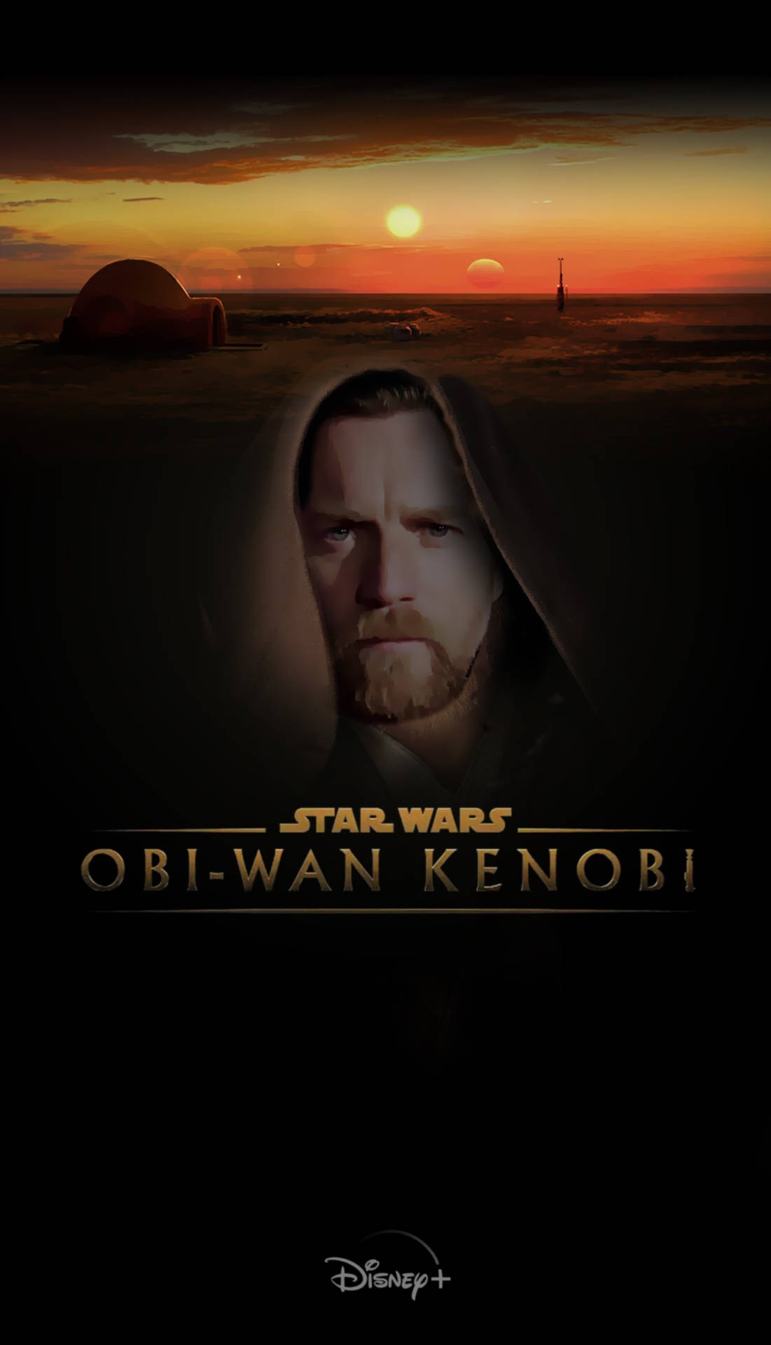 Obi Wan Kenobi Portrait Sunset Background