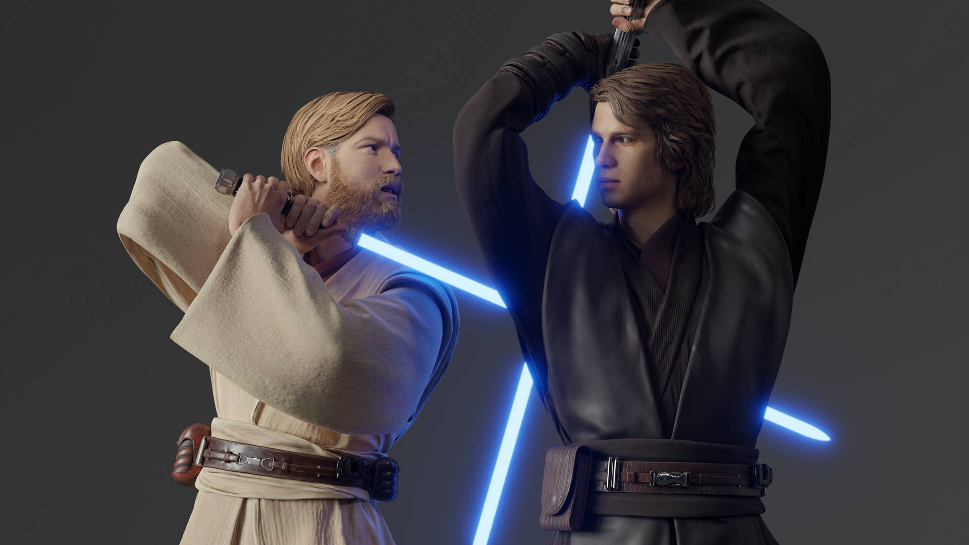 Obi Wan Kenobi Sparring With Anakin Background