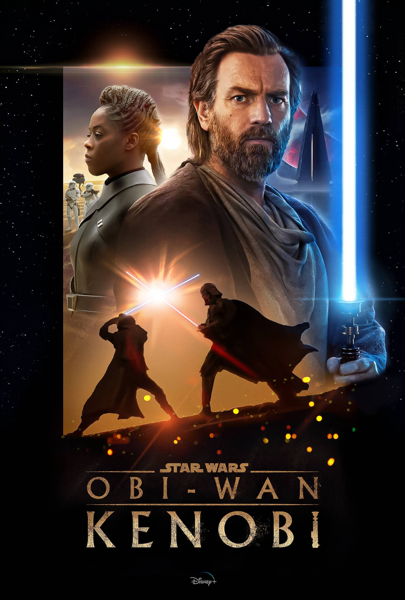 Obi Wan Kenobi Various Scenes Poster Background