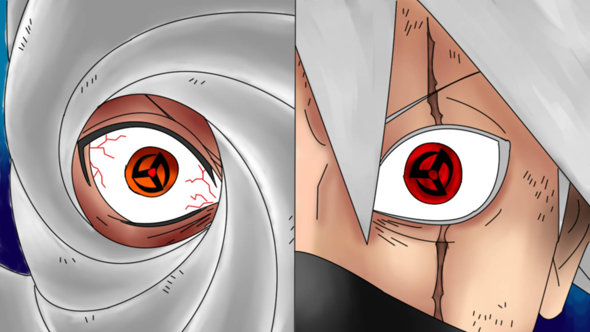 Obito And Kakashi’s Sharingan Naruto Ipad Background