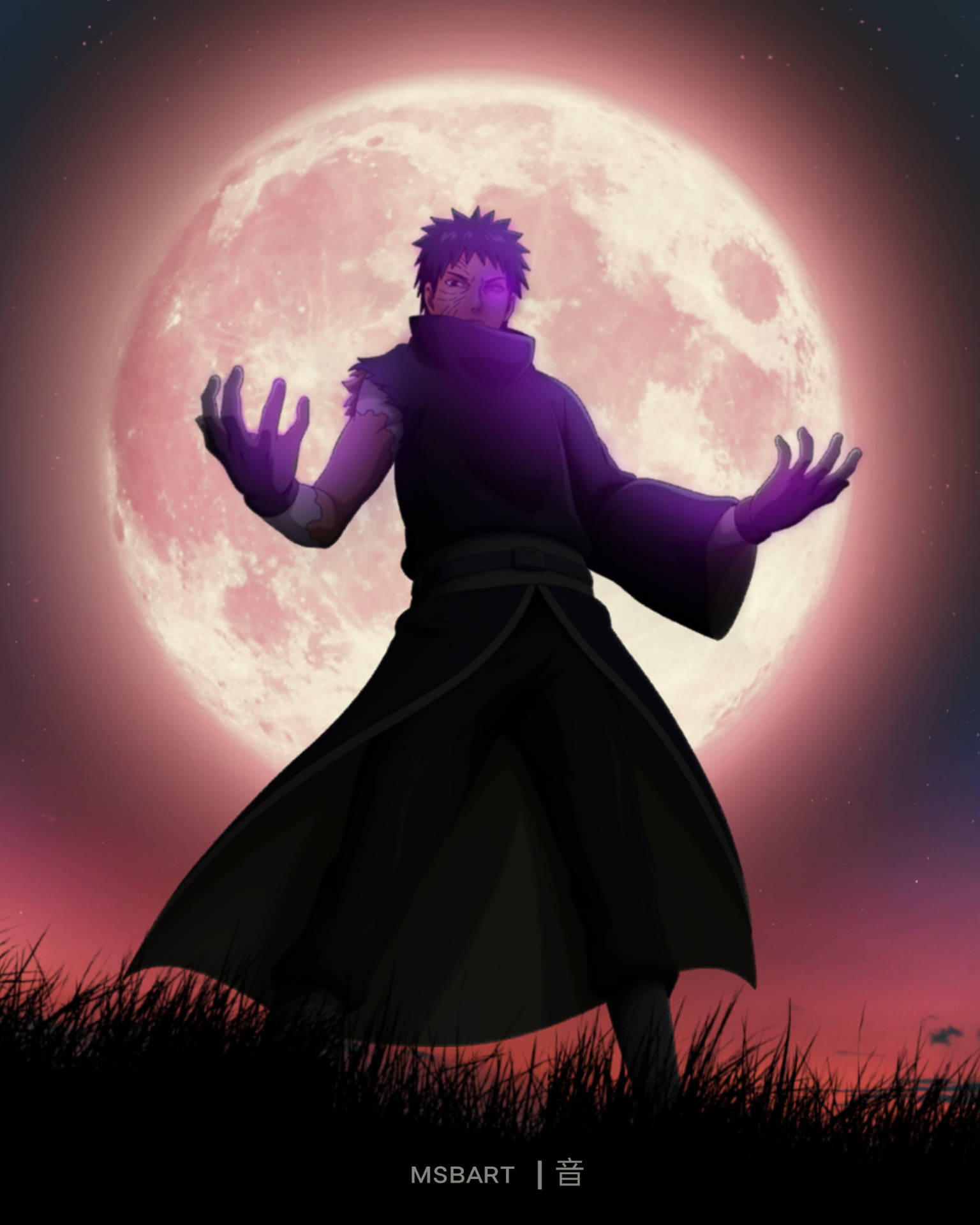 Obito Uchiha Full Moon 4k Background