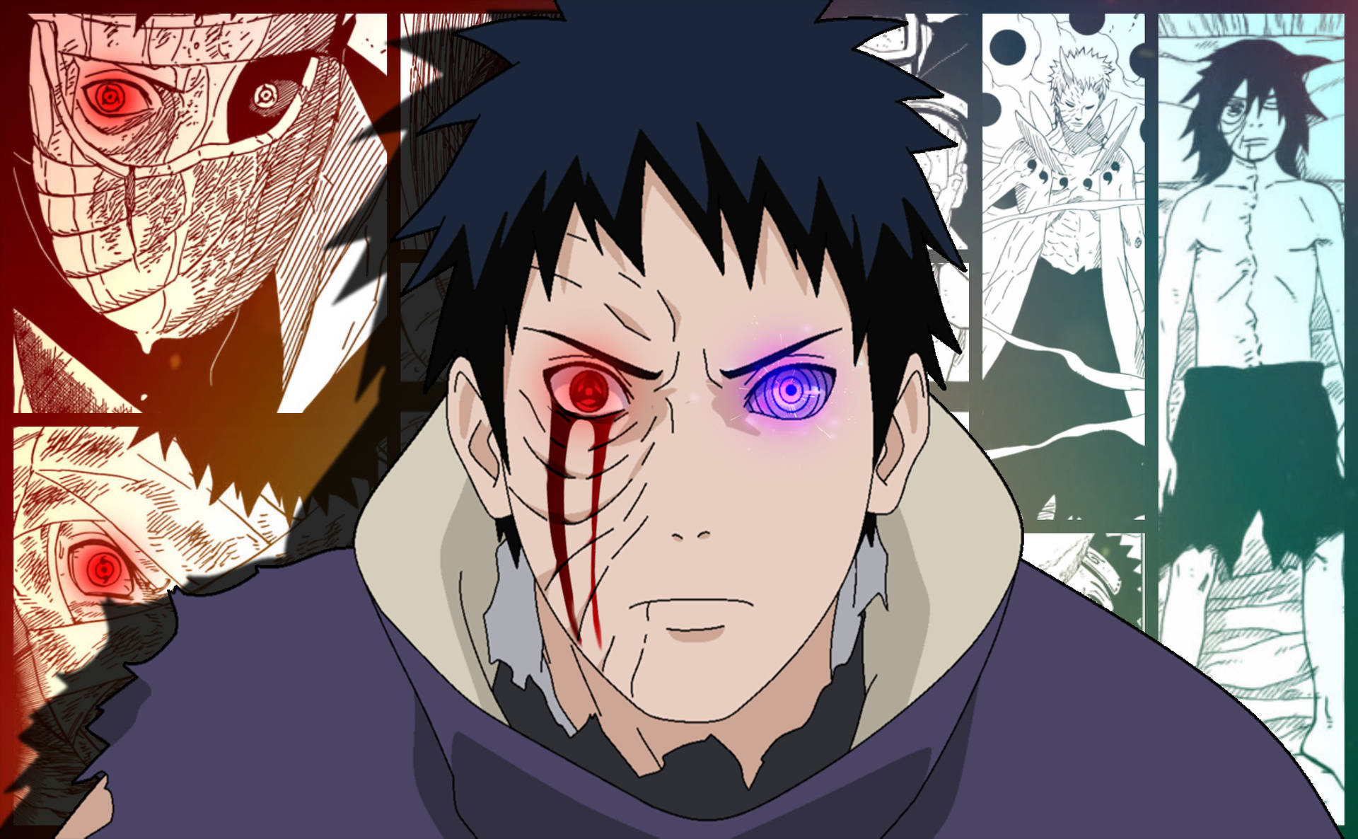 Obito Uchiha In Different Forms Background