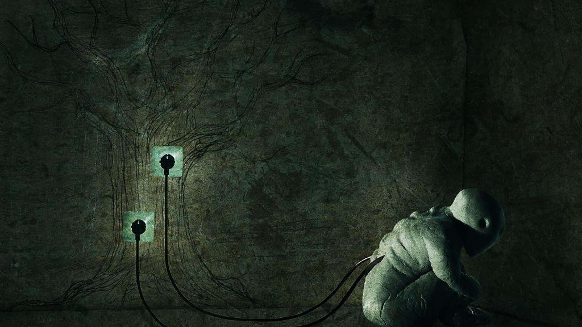 Obscure Alien Charging In Tree Background