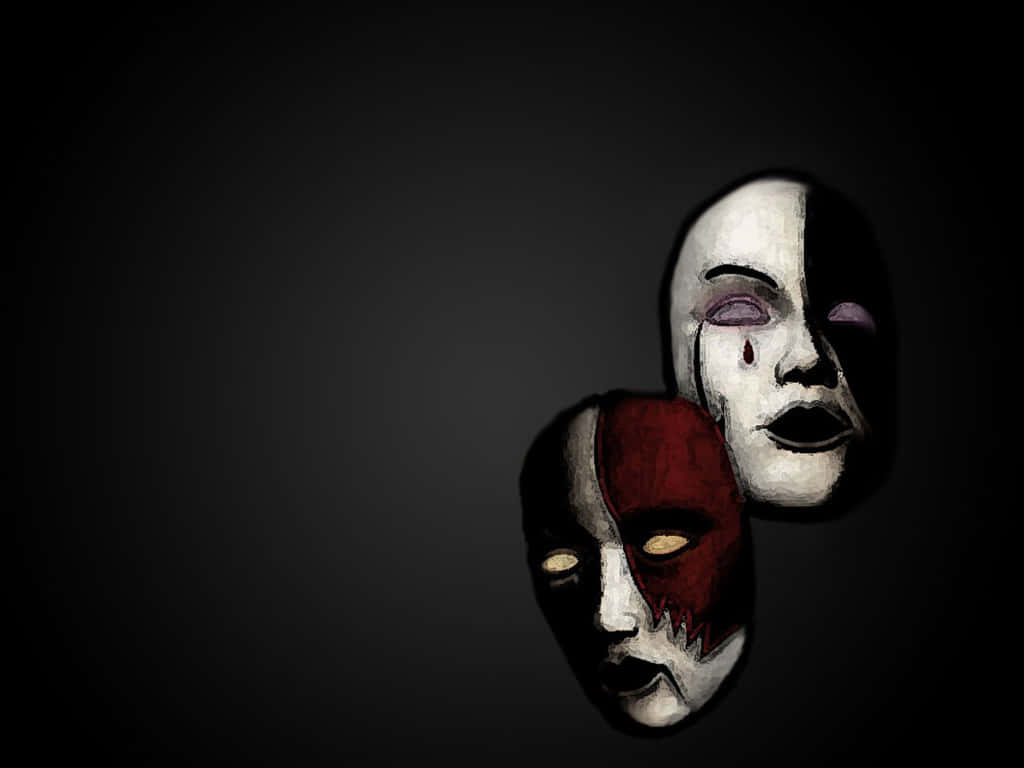 Obscure Masks In Black Background