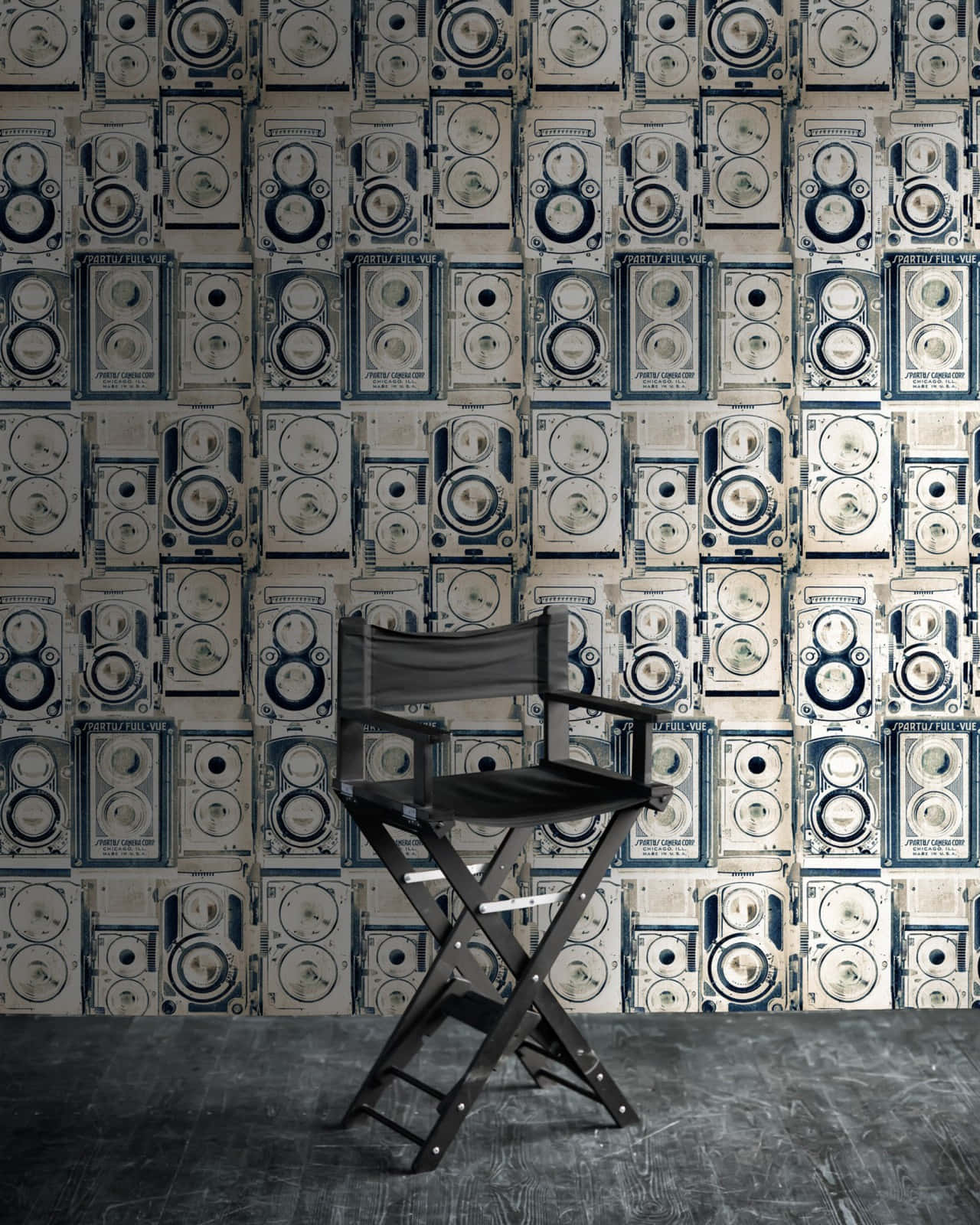 Obscure Room With Speakers And Chair Background