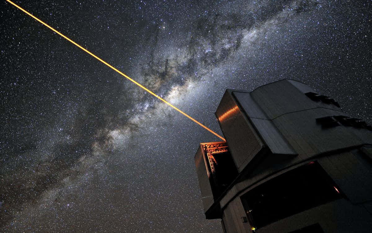 Observatory Laser Beam Milky Way Night Sky